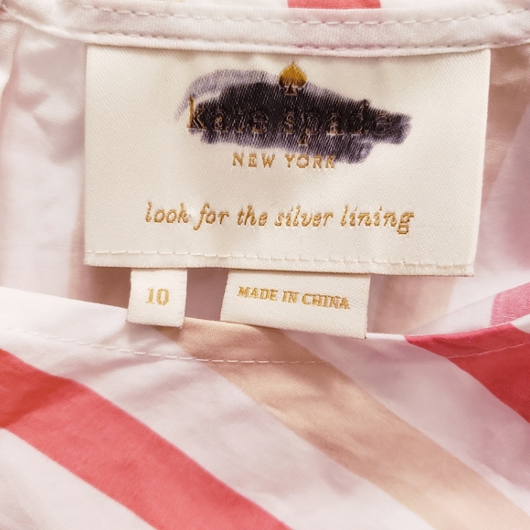 KATE SPADE BNWOT pink striped poplin midi dress - Picture 14 of 14